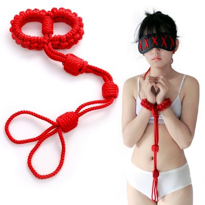 Handcuffs Shibari Rope Restraints on Leash - BDSM bondage aesthetic gear  Bondage Toys Exotic bdsm bondage PU handkerchief