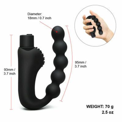 Anal stimulation with 10 frequency backcourt plug silicone pull-bead vibration massage device anal plug adult sex toys