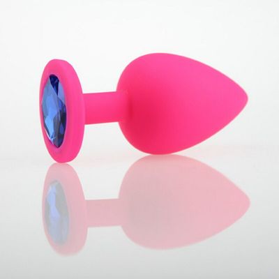 Silicone Anal Plug Colorful Crystal Jewelry Prostate Massager Rhinestone Butt Plug for Beginner Sex Toys for Men Women 4.8