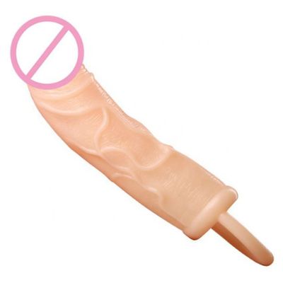 KAMAHOUSE Soft Silicone Penis Sleeve Male Extender Penis Cock Enlarger with Vibrator Delay Ejaculation Penis Sleeve
