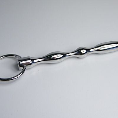 12CM Long Male Stainless Steel Urethral Sounding Stretching Stimulate Bead Dilator Penis Plug With Cock Ring BDSM Sex Toy 637