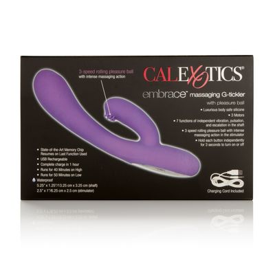 California Exotics - Embrace Rechargeable Massaging G-Tickler Rabbit Vibrator (Purple)