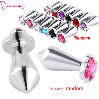 Aluminum Alloy Butt Plug Adult Sex Toy Playing Card Design Anal Plug Sex Toys for Men Anal Beads Butt Plug for Woman Men Gay