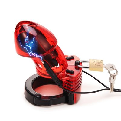 Electro Shock Cock Ring Male Chastity Cage Delay Ejaculation Adult Games Penis Restriction Sleeve Erection Handcuff Ring Sex Toy