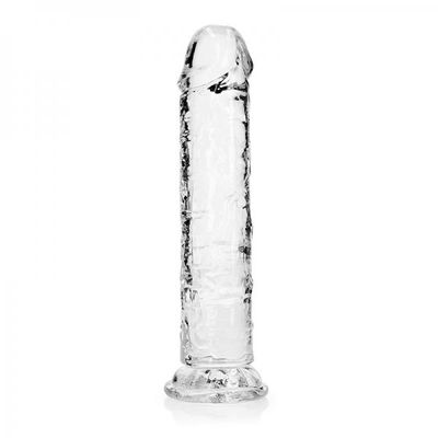 Realrock Crystal Clear Straight 8 In. Dildo Without Balls Clear