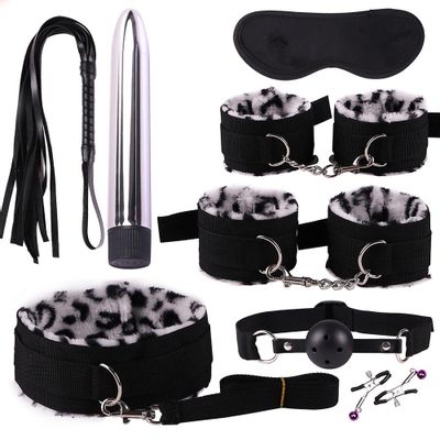 8pcs Sex Toys for Couples Exotic Accessories Adjustable Nylon BDSM Sex Bondage Set Erotic Accessories Handcuffs Whip Rope Games