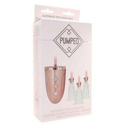 Pumped Rechargeable Clitoral & Nipple Pump Set - Large