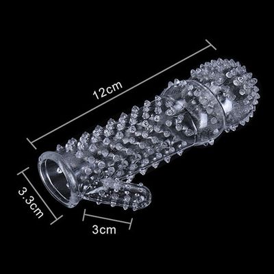 Reusable Men Condoms Time Delay Crystal Penis Condom Male Penis Extension Sleeve Soft G Point Adult Sex Toys for Men Dick Sleeve