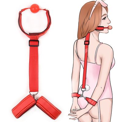 Handcuffs Bdsm Bondage Set Sex Toys For Woman BDSM Bondage Restraint Strap System Wrists & Ankle Cuffs Gags&muzzles Sex Shop