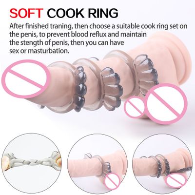 New Penis Enlargement Pump Vibrator Male Masturbator Cup Sex Machine Air Vacuum Pump Penis Ring Sex Toys For Men Dick Trainer