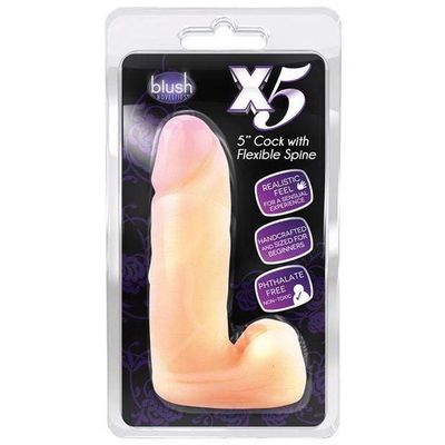 Blush Novelties - X5 Cock with Flexible Spine Dildo 5" (Beige)
