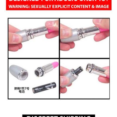 Discreet Lipstick Vibrator Adult Massager Clitoris G-Spot Vagina Stimulator By Naughty Nights + Free kaamraj Lube