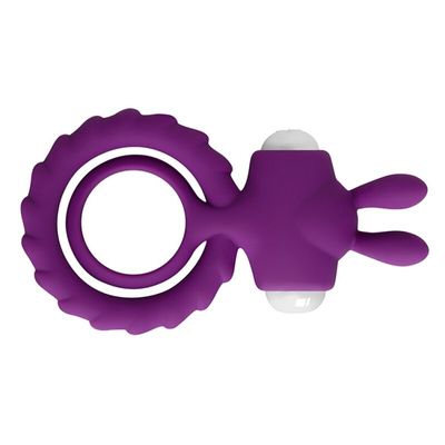 Soft Silicone Dual Vibrating Cock Ring Dick Penis Ring Cockring Adult Sex Toys for Men for Couples Enhancing Harder Erection