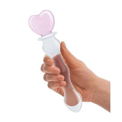 Glas - Sweetheart Glass Dildo 8" (Pink/Clear)