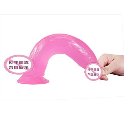 Crystal Pink Realistic Cock Masturbator Thick TPE Large Dildo Sex Toys for Women