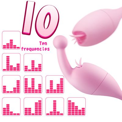 10 Modes Tongue Licking Vibrator Multi-use Mute Nipple Clitoris Stimulator G Spot Massager and Anal Plug Sex Toy for Women