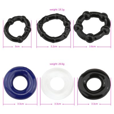 3pcs Soft Silicone Penis Ring Reusable Condom Bound Delay Cock Ring Delay Ejaculation Penis Sleeve Ring sex toys for men Couple