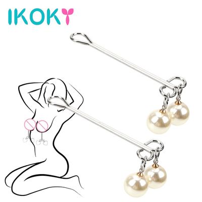 IKOKY 1 Pair Nipple Clamps Pearl Shape Heart Shape Breast Clip Flirting Torture Toys Adult Games Sex Toy for Women Couples