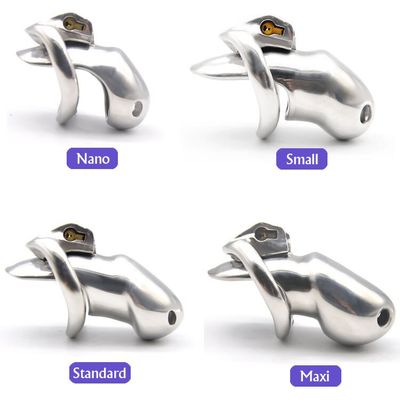 HT V3 Stainless Steel Male Chastity Device Nano/Small/Standard/Max Cage with 1 Penis Rings Adult Sexy Toys
