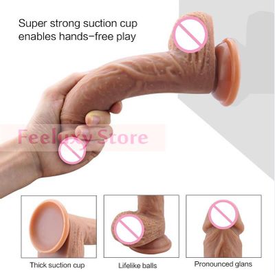 8/7 Inch Real Big Dildo with Strap on Panties Silicone Penis Suction Cup Dildo for Lesbian Woman Masturbation Gay Sex Toys
