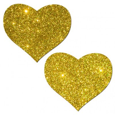 Pastease Gold Glitter Heart Pasties O/S