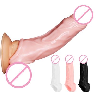Enlargement Condoms Extension Sleeves Reusable Condom Rings Adults Intimate Goods