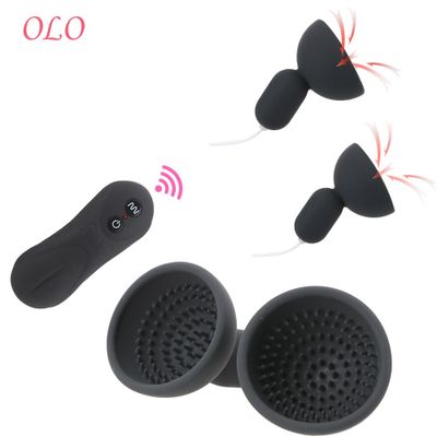 OLO 16 Frequency Breast Pump Sex Toy for Woman Nipple Sucker Vibrator G-spot Stimulate Nipple Massage Suction Cup Remote Control