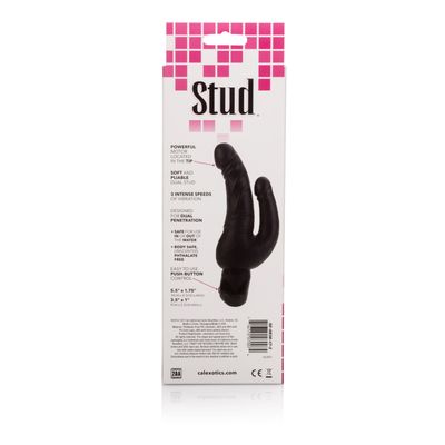 California Exotics - Power Stud Waterproof Over & Under Double Dildo Vibrator (Black)