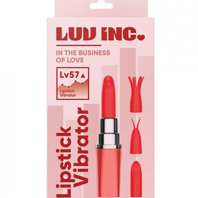 Luv Inc. Lipstick Vibrator W/4 Heads &#8211; Coral