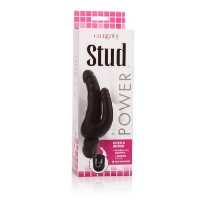 California Exotics - Power Stud Waterproof Over & Under Double Dildo Vibrator (Black)