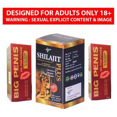 Rikhi Shilajit Plus Ayurvedic 30 Capsule_Big Penis Oil pack Of 2 For Men