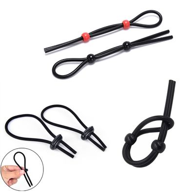 Adjustable Penis Ring Rope Sex Toys For Adults Men Silicone Ejaculation Delay Cock Scrotum Ring Male Lasting Cockring